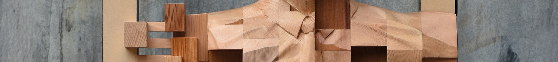 wood sculpture of a man