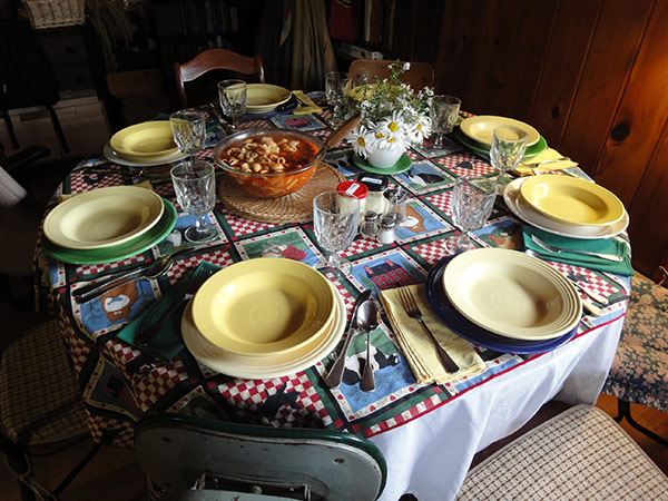 a table set for dinner