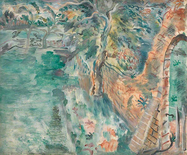 painting of a walled garden