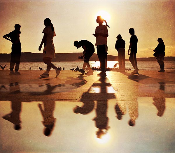 silhouette of people