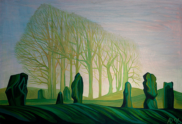painting of stones and trees at Kennet Avenue