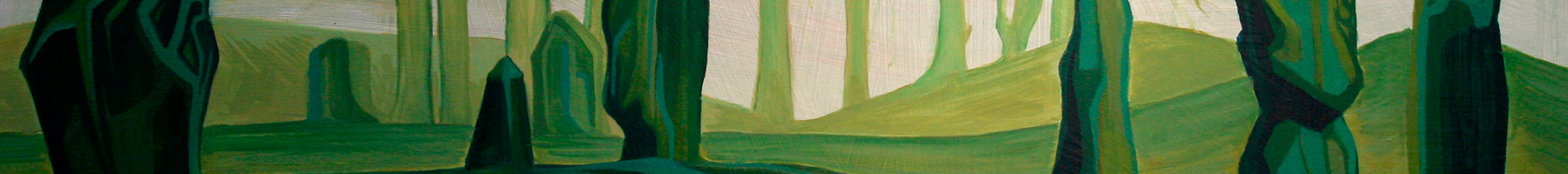 painting of stones and trees at Kennet Avenue