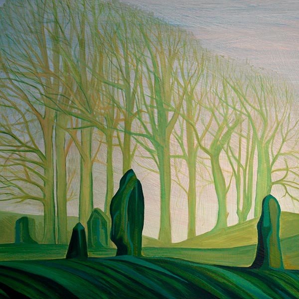 painting of stones and trees at Kennet Avenue