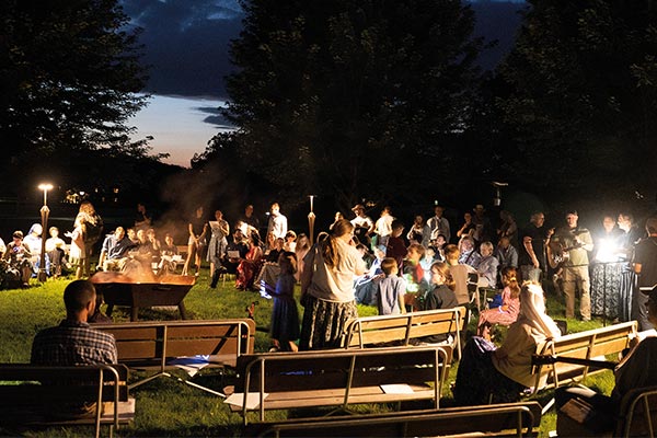 People around a campfire