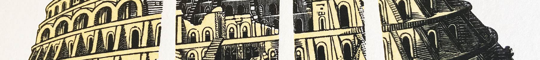 illustration of Babel Tower in Pieces