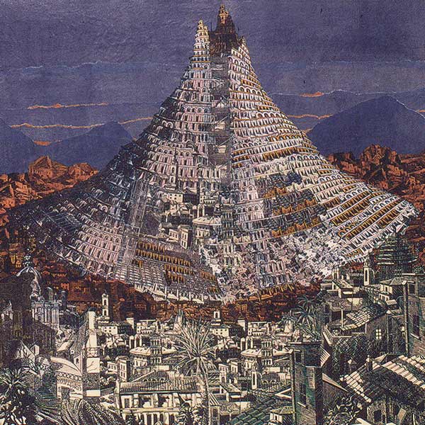 wood engraving of Babel