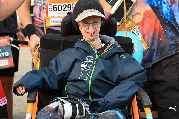 Sammy Basso at a marathon in Venice