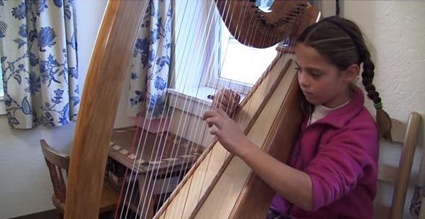 a short video of Marlys building and playing her harp